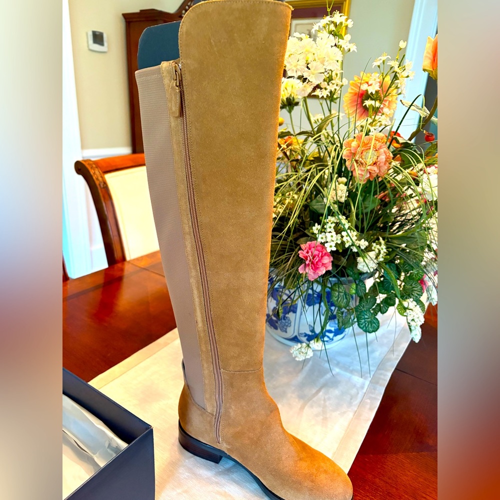 Cole Haan Tan Over the Knee Boots Sleek Suede Design